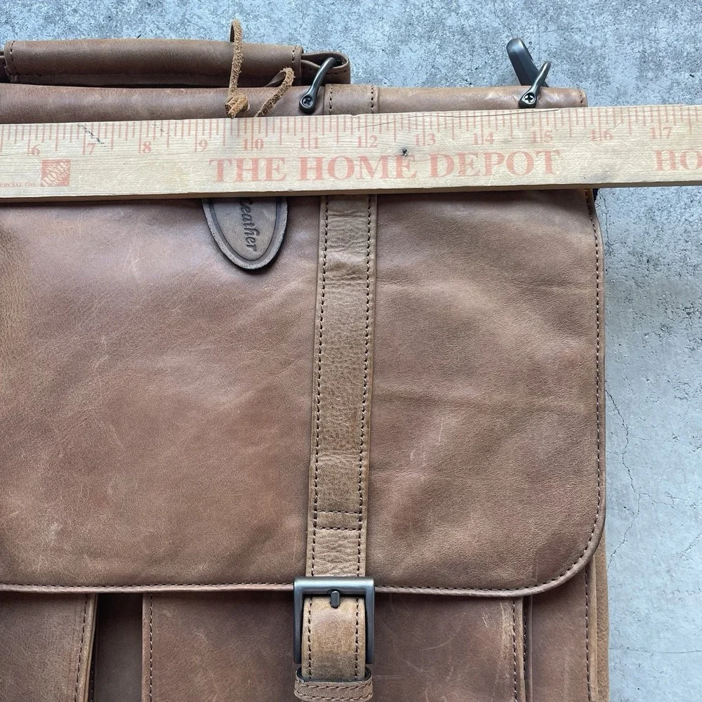 Wilson Genuine Leather Messenger Brown Sling Leather Briefcase Laptop Bag